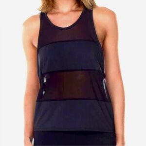 NWT MESH AND PHO-LEATHER
RACERBACK TANK TOP